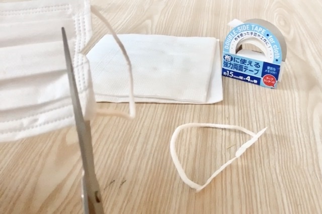 紙ナプキンで簡単！市販のマスクゴムを再利用したマスクの作り方